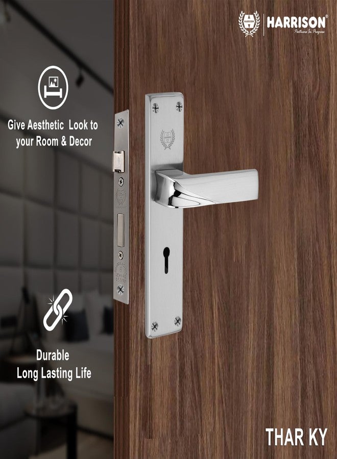 Harrison Door Locks for Main Door, Door Lock for Bedroom, Mortise Door Lock Set, Mortise Door Handle, Door Locks Handlesets with 3 Key | CP Matt Finish | 101800 | for Office/Hotel/Home - Image 2